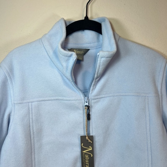 Natural Reflections Women's Full Zip Fleece Jacket Light Blue Zip Pockets Medium - Picture 2 of 14